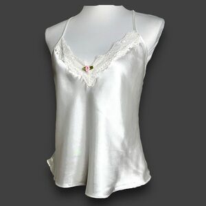 In Bloom White Camisole with Lace Trim